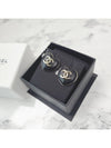 Cambon Package Heart CC Logo Bold Leather Lambskin Earrings Earrings Black Gold AB9479 - CHANEL - BALAAN 3