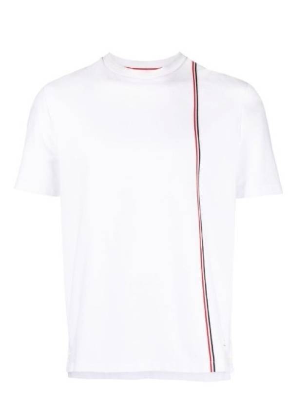 RWB Stripe Cotton Short Sleeve T-shirt White - THOM BROWNE - BALAAN 3