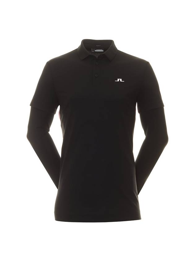 Liam Regular Fit Long Sleeve Polo Shirt Black - J.LINDEBERG - BALAAN 1