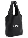 Ninon Small Recycled Leather Tote Bag Black - A.P.C. - BALAAN 6