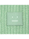 Studios Face Patch Ribbed Wool Beanie Spring Green - ACNE STUDIOS - BALAAN.