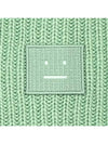 Face Patch Ribbed Wool Beanie Spring Green - ACNE STUDIOS - BALAAN 6