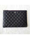 Medium Classic Clutch Bag Caviar Leather & Silver Black - CHANEL - BALAAN 2