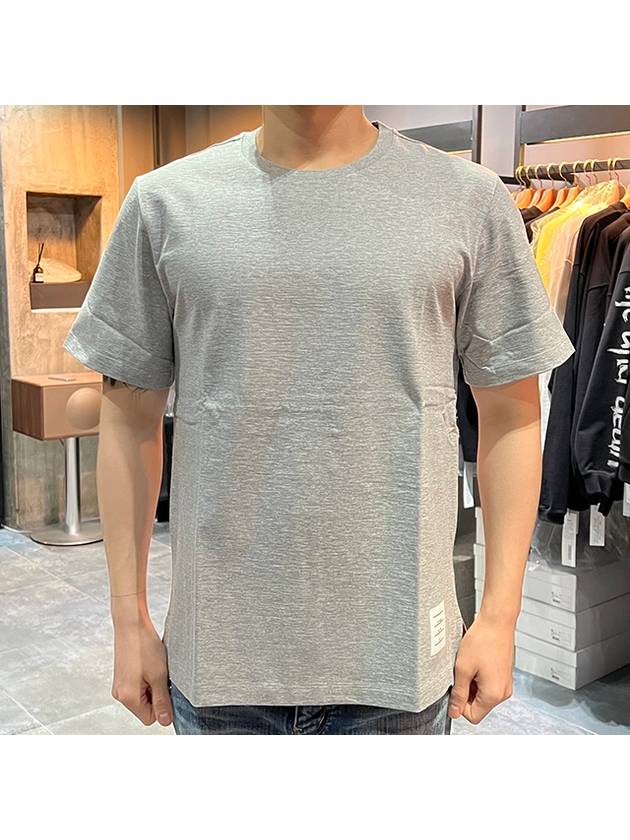 Men's Side Slit Relaxed Short Sleeve T-Shirt Light Grey - THOM BROWNE - BALAAN 3