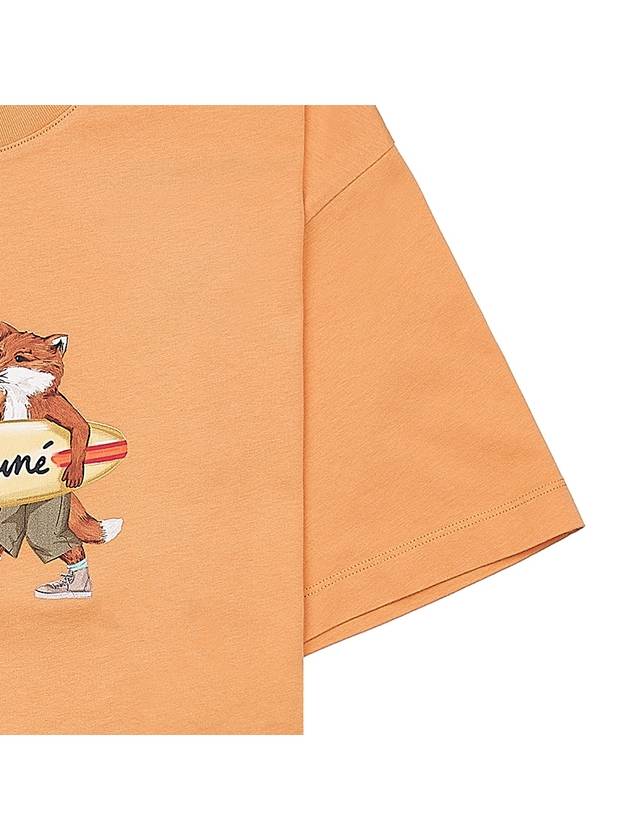 Surfing Foxes Short Sleeve T-shirt Orange - MAISON KITSUNE - BALAAN 6