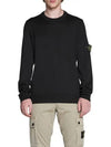 Logo Patch Round Neck Knit Top Black - STONE ISLAND - BALAAN 7