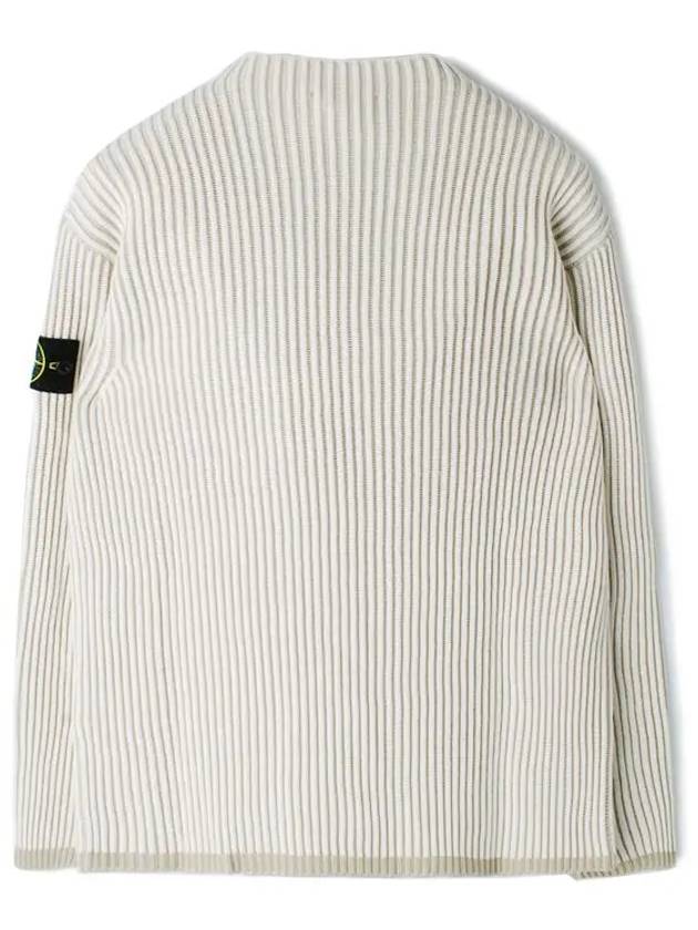 Crewneck Rib Virgin Wool Knit Top Beige - STONE ISLAND - BALAAN 3