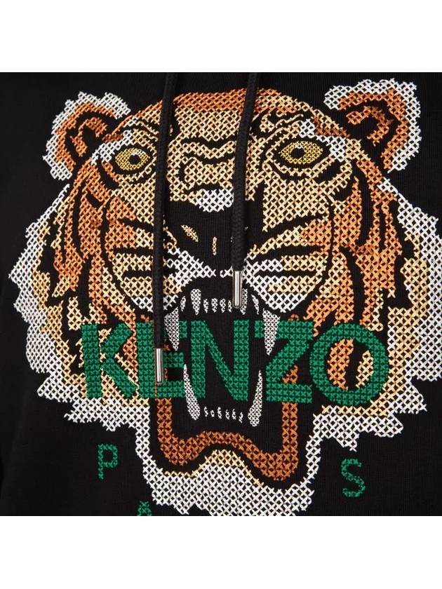 Tiger Cross Stitch Hood Black 5SW341 4XD 99 - KENZO - BALAAN 3