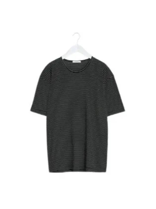 Striped Crew Neck Short Sleeve T-Shirt Black - LEMAIRE - BALAAN 2