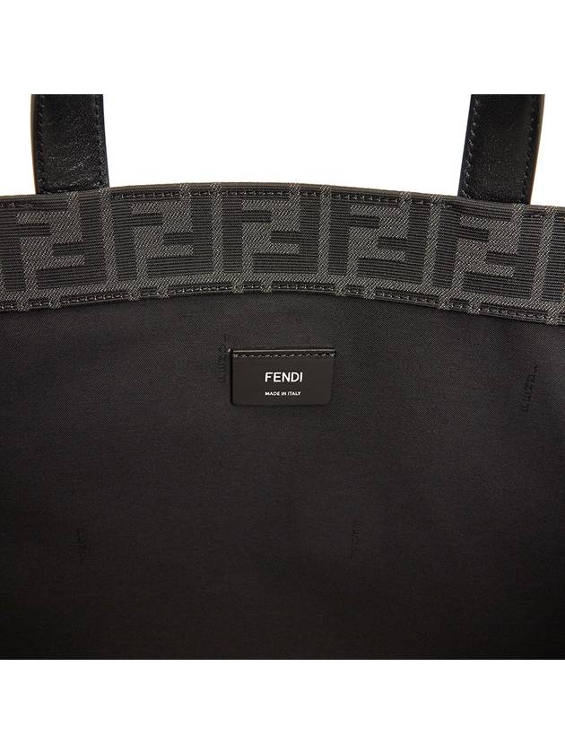 FF Jacquard Fabric Shopper Tote Bag Black - FENDI - BALAAN 11