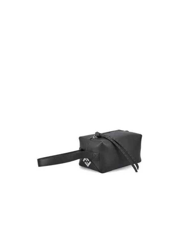 Roma Toiletry Leather Pouch Bag Black - FENDI - BALAAN 4