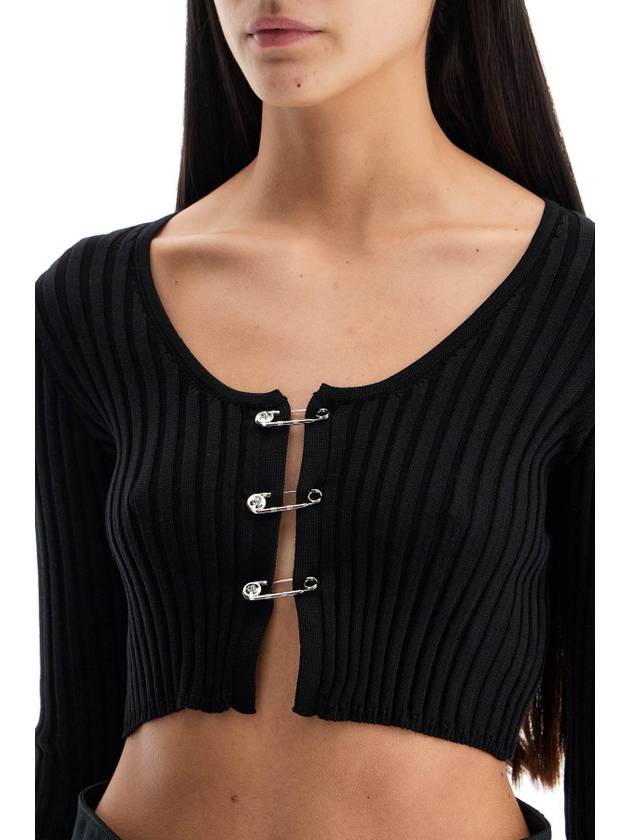 "cropped safety pin cardigan - VERSACE - BALAAN 4