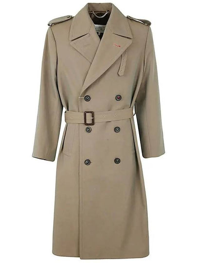 Men's Wool Belted Trench Coat Brown - MAISON MARGIELA - BALAAN 2