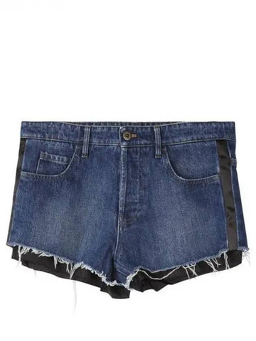 Back pocket logo low cut denim shorts 271499 - MIU MIU - BALAAN 1