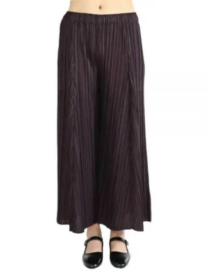 Mellow Pleats Wide Pants Dark Brown - ISSEY MIYAKE - BALAAN 2