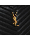 Gold Monogram Document Holder In Matelasse Leather Black - SAINT LAURENT - BALAAN 8