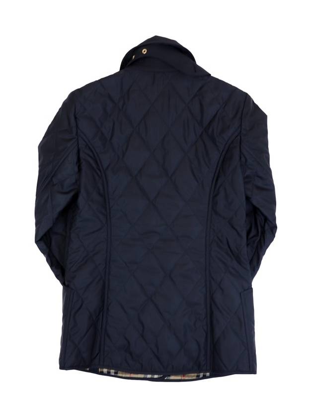 Women's Diamond Quilted Thermoregulated Check Jacket Midnight - BURBERRY - BALAAN 3