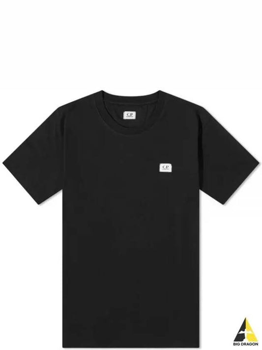 Mini Square Logo Print Short Sleeve T-Shirt Black - CP COMPANY - BALAAN 2