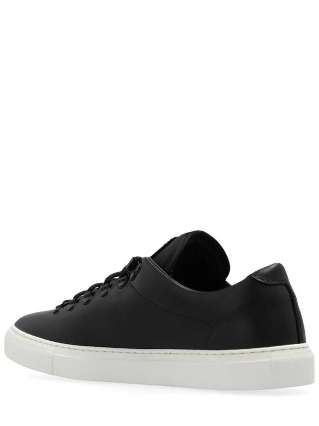 S0101 Logo Lace-Up Leather Low Top Sneakers Black - STONE ISLAND - BALAAN 4