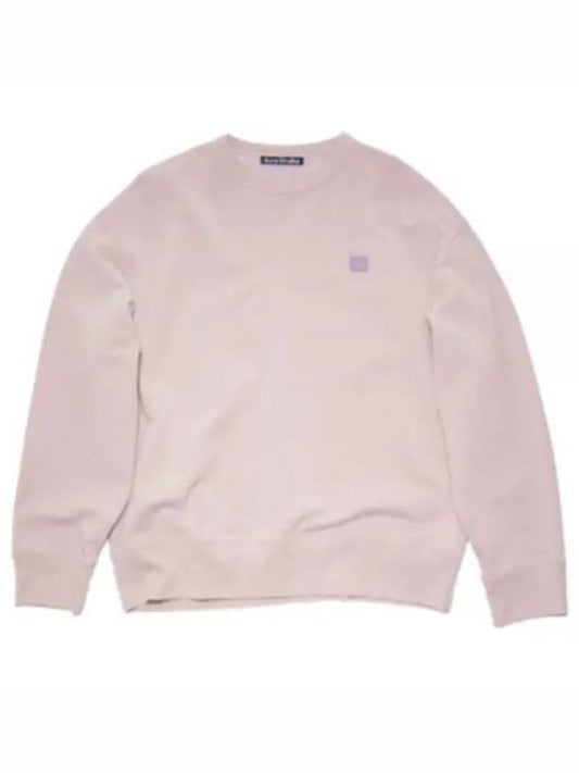 Face Patch Sweatshirt Violet Pink Melange - ACNE STUDIOS - BALAAN 2