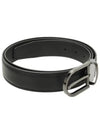 Horseshoe Buckle 35mm Leather Belt Black - MONTBLANC - BALAAN 3