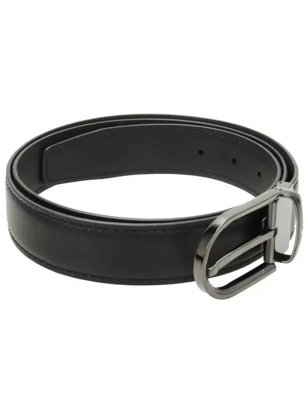 Horseshoe Buckle 35mm Leather Belt Black - MONTBLANC - BALAAN 3