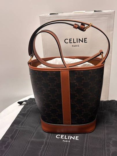 Triomphe Small Canvas Bucket Bag Tan - CELINE - BALAAN 2