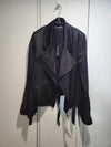 silk black biker jacket - ANN DEMEULEMEESTER - BALAAN 5