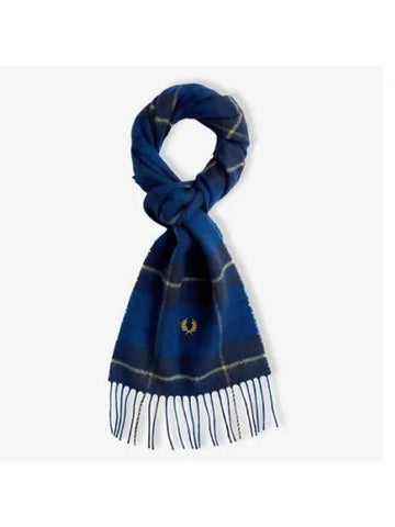 Fred Perry Lambswool Tartan Scarf Navy CFPU2438137 608 - FRED PERRY - BALAAN 1