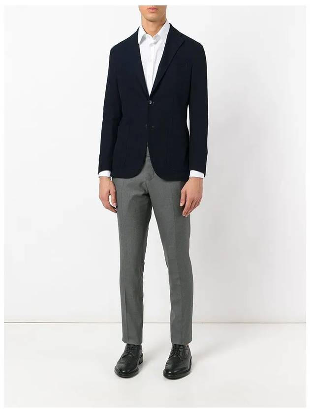 Low Rise Side Tab Wool Slacks Grey - THOM BROWNE - BALAAN 4