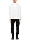 Light Fleece Half Zipped Sweatshirt White - CP COMPANY - BALAAN 3