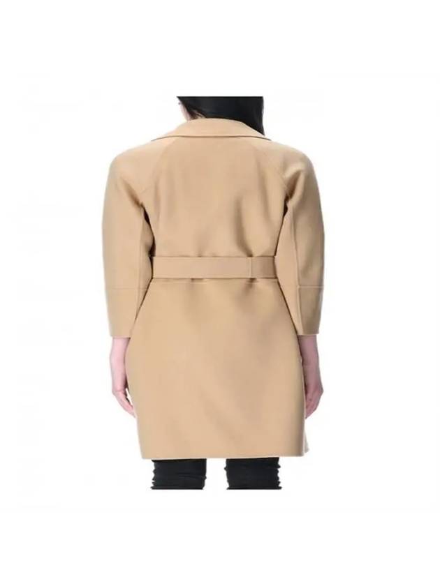 Arona Wool Belt Single Coat Beige - MAX MARA - BALAAN.