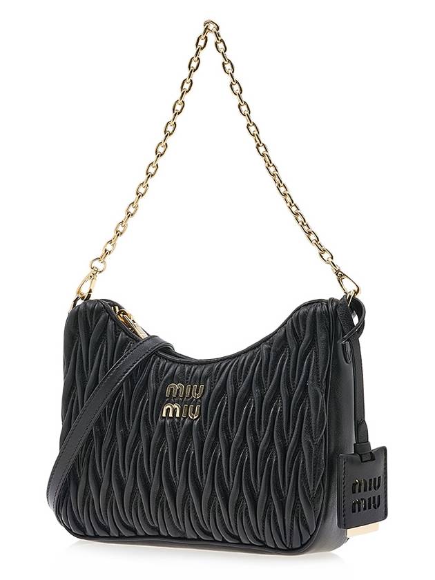 Matelasse Nappa Leather Shoulder Bag Black - MIU MIU - BALAAN 3