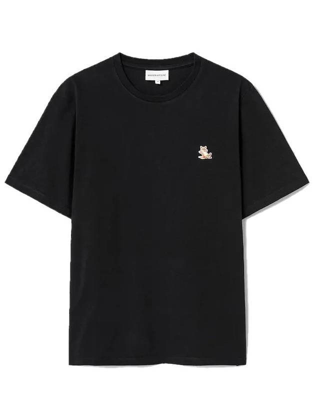 Chillax Fox Patch Regular Short Sleeve T-Shirt Black - MAISON KITSUNE - BALAAN 3