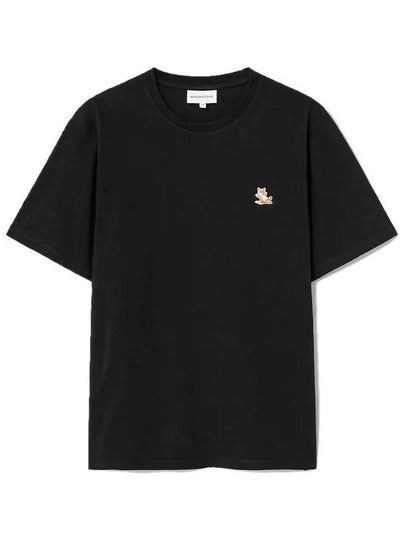 Chillax Fox Patch Regular Short Sleeve T-Shirt Black - MAISON KITSUNE - BALAAN 2