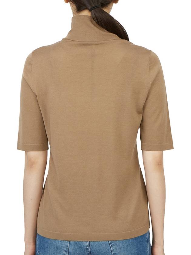 Gigi Short Sleeve Knit Turtleneck Brown - MAX MARA - BALAAN 7