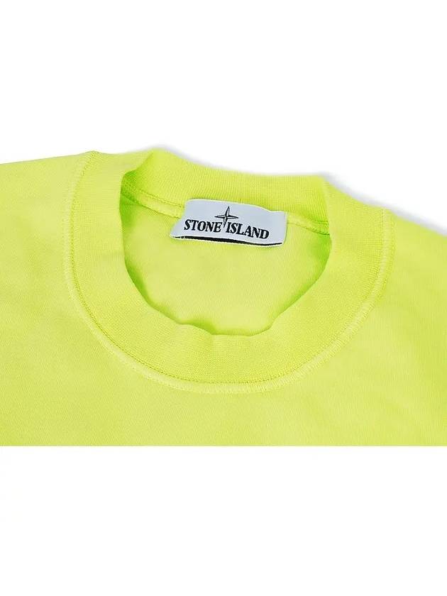 Wappen Patch Crew Neck Sweatshirt Neon Yellow - STONE ISLAND - BALAAN 4