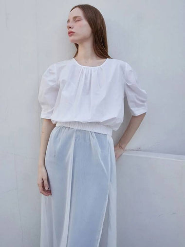 Reve Shirring Half Blouse White - LESEIZIEME - BALAAN 1