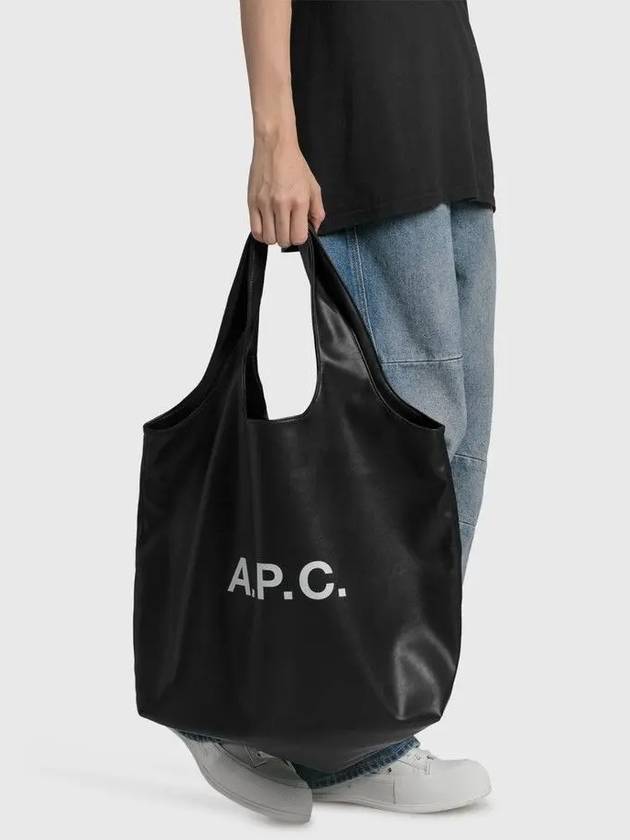 Ninon Small Recycled Leather Tote Bag Black - A.P.C. - BALAAN 4