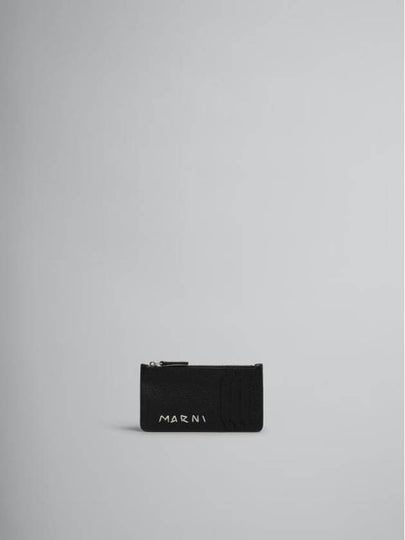 Embroidered Logo Card Wallet Brown - MARNI - BALAAN 2