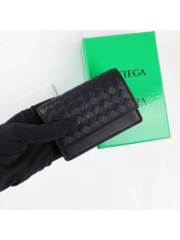 Intrecciato Flap Business Card Wallet Black - BOTTEGA VENETA - BALAAN 5