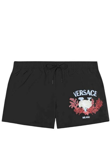 Coral print swim shorts 10025161A11324 - VERSACE - BALAAN 1