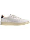 Men's Medalist Black Brown Tab Leather Low Top Sneakers White - AUTRY - BALAAN 3