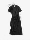 Satin Wrap Midi Dress Black - ACNE STUDIOS - BALAAN 2