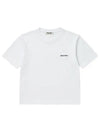 Logo Print Cotton Short Sleeve T-shirt White - MIU MIU - BALAAN 3