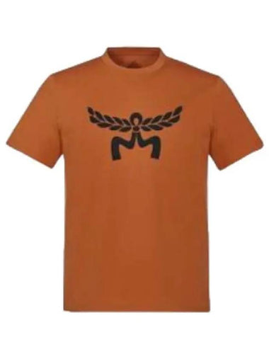 Organic Cotton Laurel Logo Print T Shirt Short Sleeve Tee - MCM - BALAAN 1