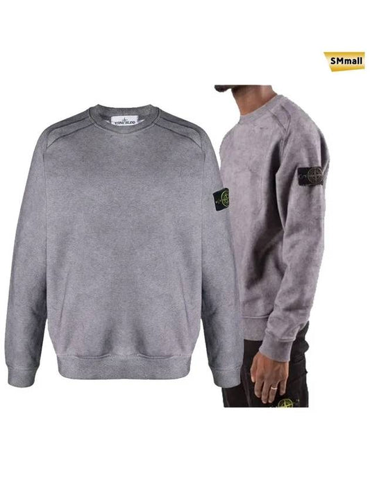 Dust Colour Treatment Crewneck Sweatshirt Grey - STONE ISLAND - BALAAN 2