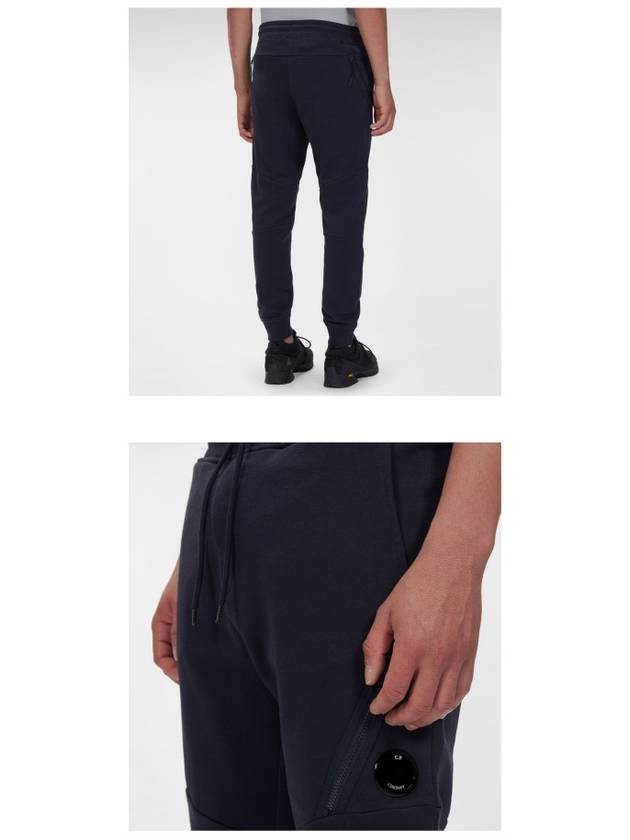 Men's Diagonal Lens Wappen Fleece Track Pants Navy - CP COMPANY - BALAAN.