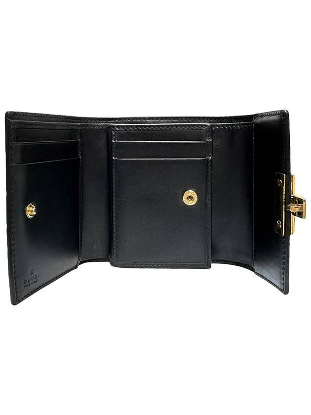 Women s 453155 Black Leather GG Cima Padlock Bicycle Wallet - GUCCI - BALAAN 7