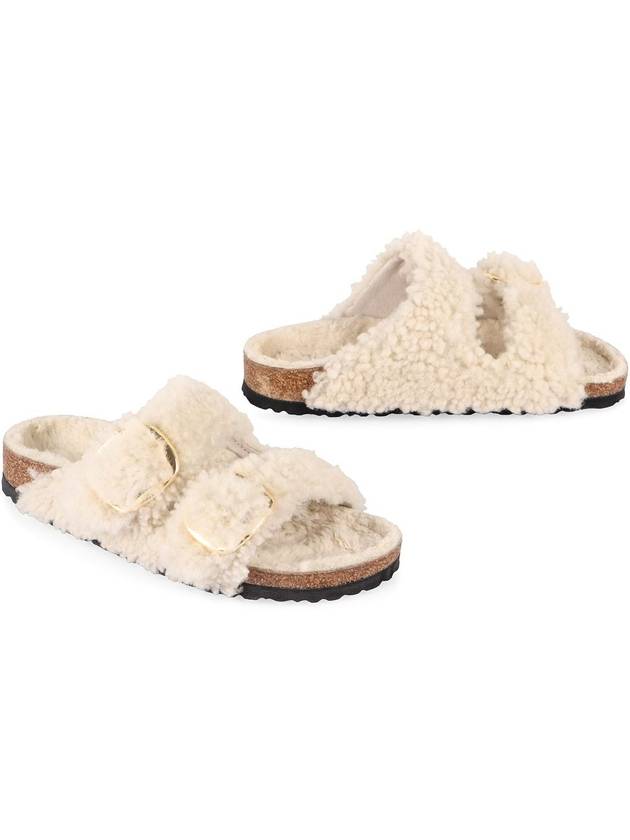 Arizona Big Buckle Shearling Slippers Teddy Eggshell - BIRKENSTOCK - BALAAN 4